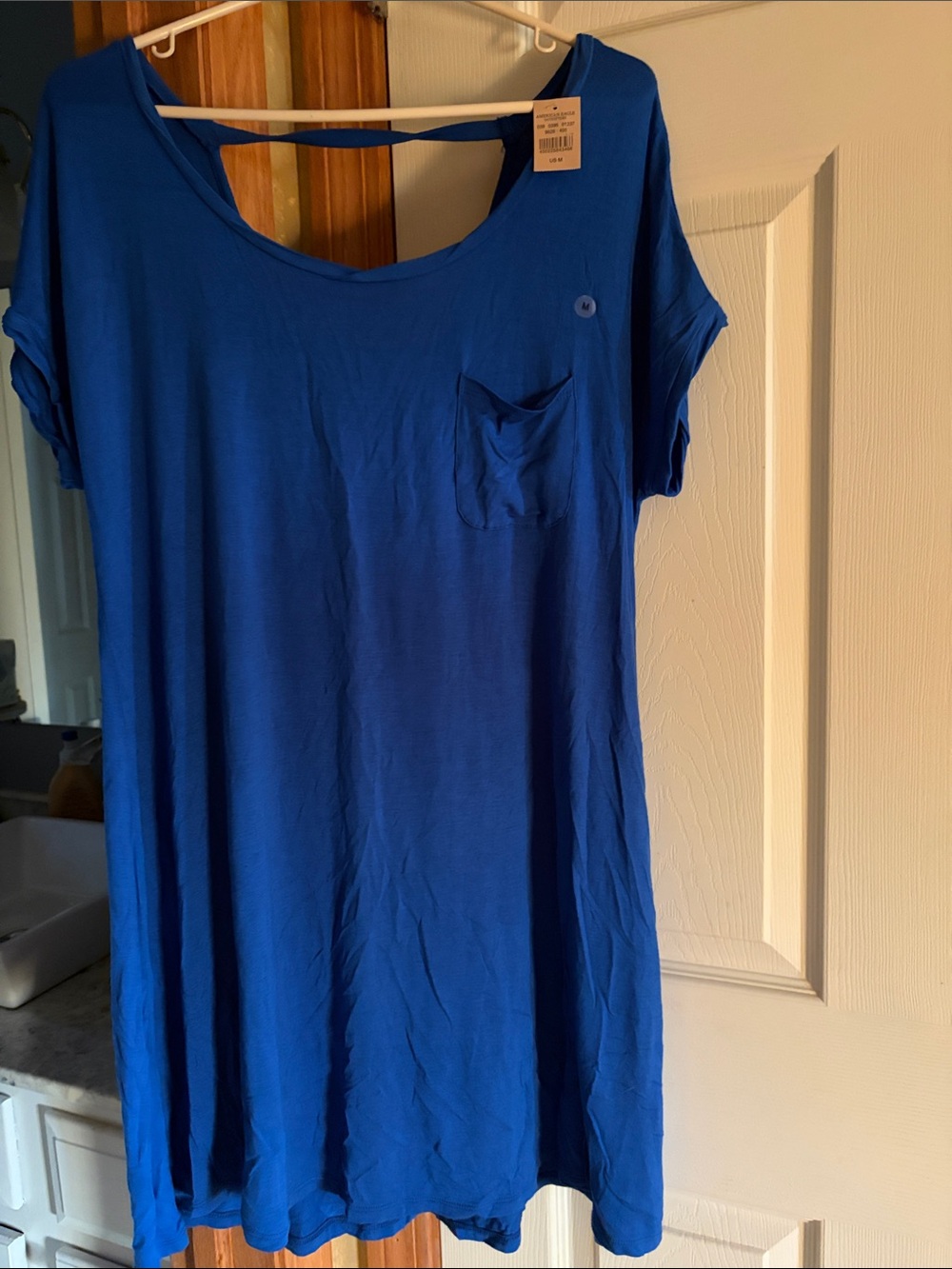 American Eagle Outfitters Royal Blue Midi Tee Dress with Pocket